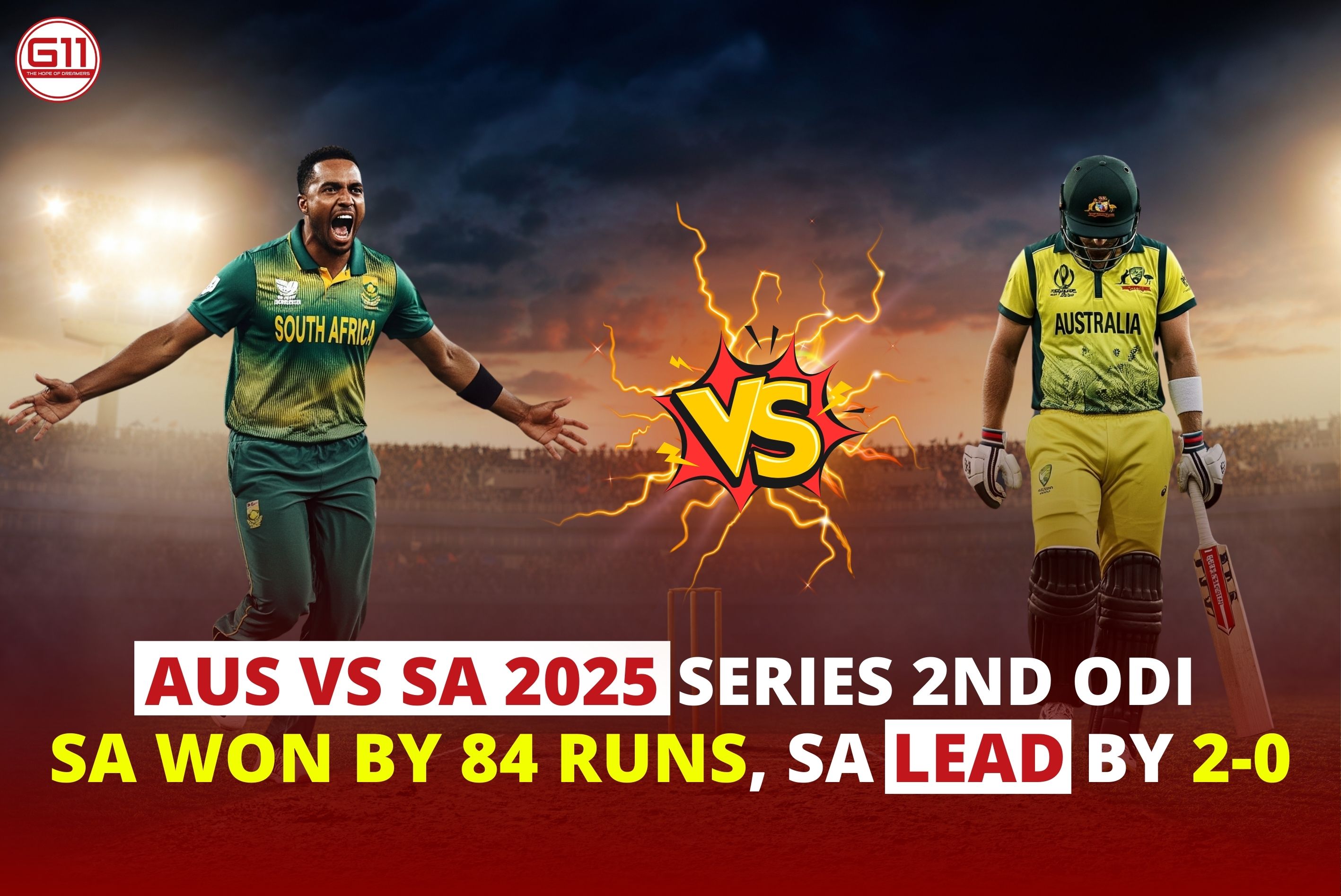 AUS v SA 2025 Series 2nd ODI: SA Won By 84 Runs, SA Lead By 2-0